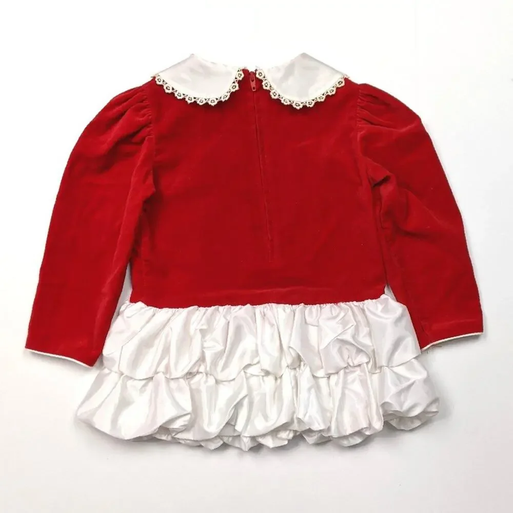 Vintage Isabella Dress Baby Girls Size 12m Red Velvet